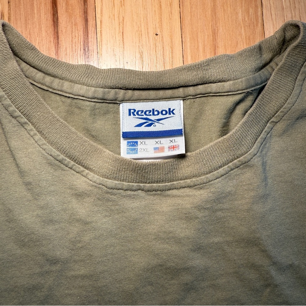 Vintage Reebok Logo Stripe 100% Cotton T-Shirt Y2K - Picture 2 of 10